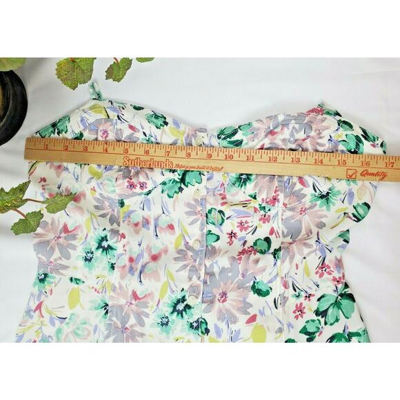 Lauren Conrad Womens Dress Size 10 L Easter Spring Floral A-line Hi-Low Midi - Picture 7 of 12